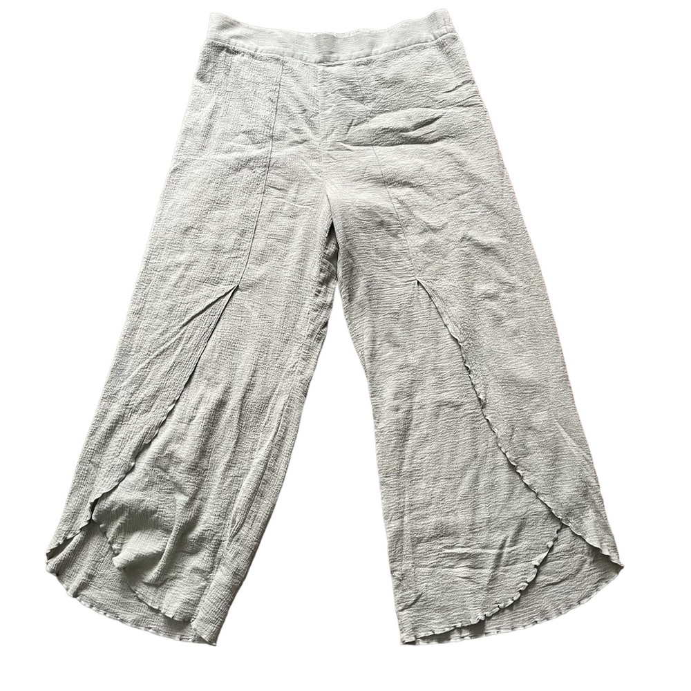 Soft Surroundings Light Green Wide Leg Flowy Pants Size XL women